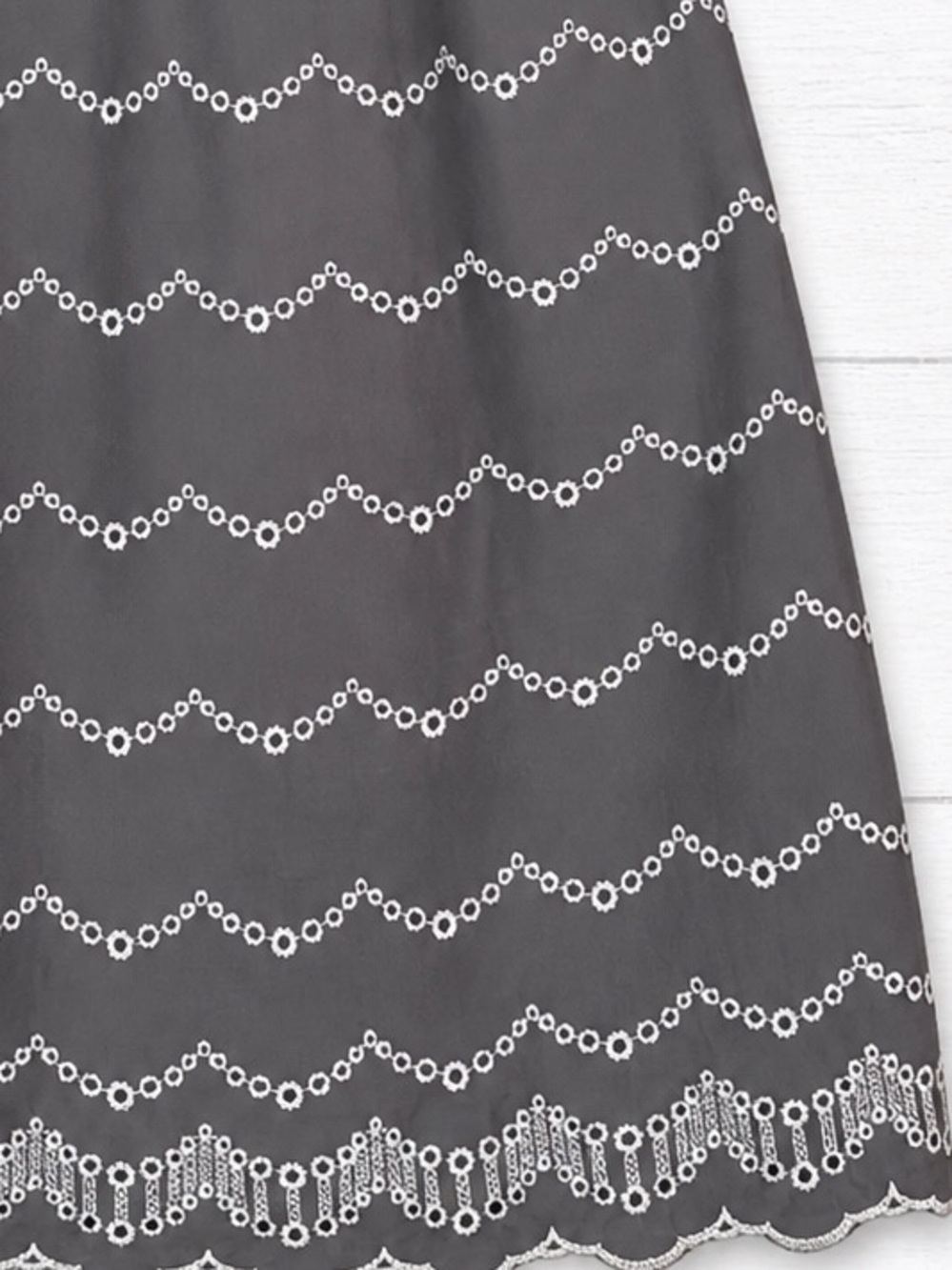 J.Crew Strapless Eyelet Dress Size 6 Gray White Cottagecore Preppy Summer - Picture 7 of 7